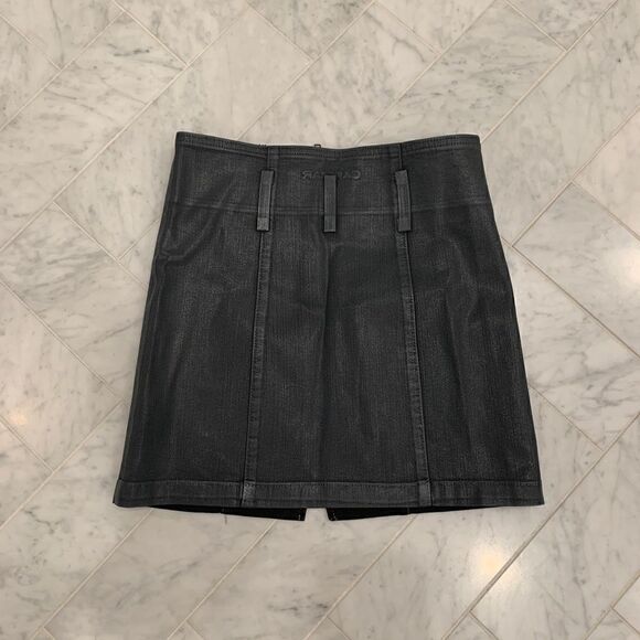 LF x Carmar NWT charcoal grey coated mini skirt size 25 - Picture 5 of 5